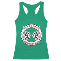 Proud Disappointment Skeleton Middle Finger Racerback Tank Top Edgy Sarcastic Rebel Attitude Family Black Sheep Humor