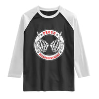 Proud Disappointment Skeleton Middle Finger Raglan Shirt Edgy Sarcastic Rebel Attitude Family Black Sheep Humor