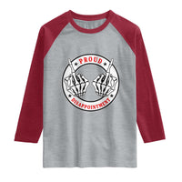 Proud Disappointment Skeleton Middle Finger Raglan Shirt Edgy Sarcastic Rebel Attitude Family Black Sheep Humor