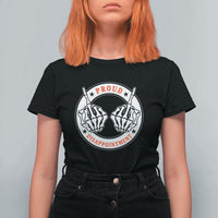 Proud Disappointment Skeleton Middle Finger T Shirt For Women Edgy Sarcastic Rebel Attitude Family Black Sheep Humor