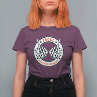 Proud Disappointment Skeleton Middle Finger T Shirt For Women Edgy Sarcastic Rebel Attitude Family Black Sheep Humor