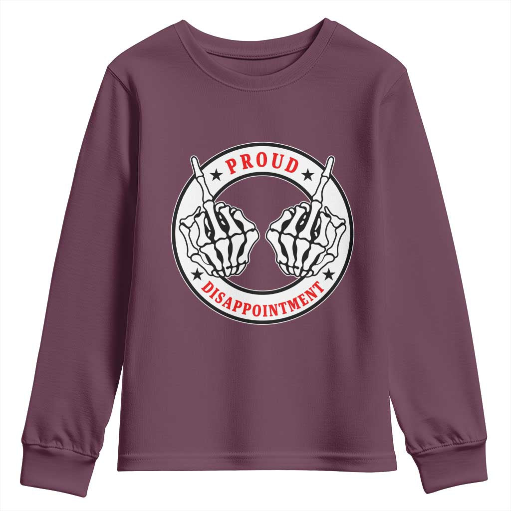 Proud Disappointment Skeleton Middle Finger Youth Sweatshirt Edgy Sarcastic Rebel Attitude Family Black Sheep Humor