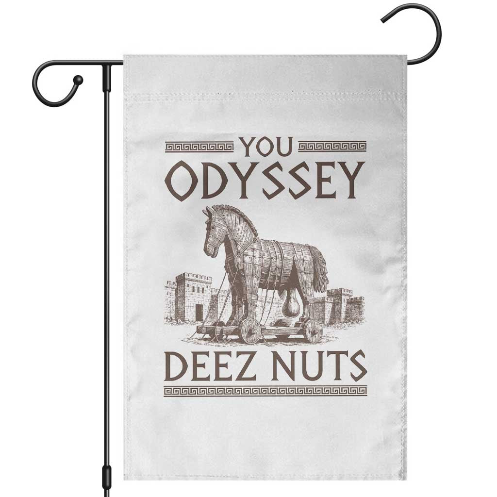 Funny Trojan Horse You Odyssey Deez Nuts Garden Flag Offensive Adult Humor Greek Mythology Humor