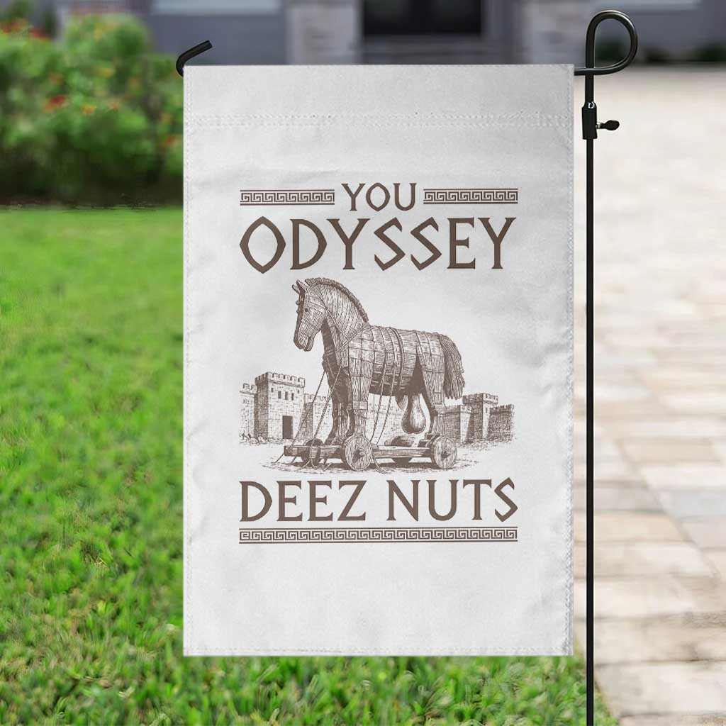 Funny Trojan Horse You Odyssey Deez Nuts Garden Flag Offensive Adult Humor Greek Mythology Humor