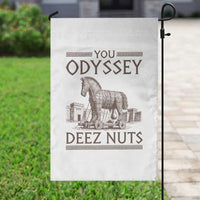 Funny Trojan Horse You Odyssey Deez Nuts Garden Flag Offensive Adult Humor Greek Mythology Humor