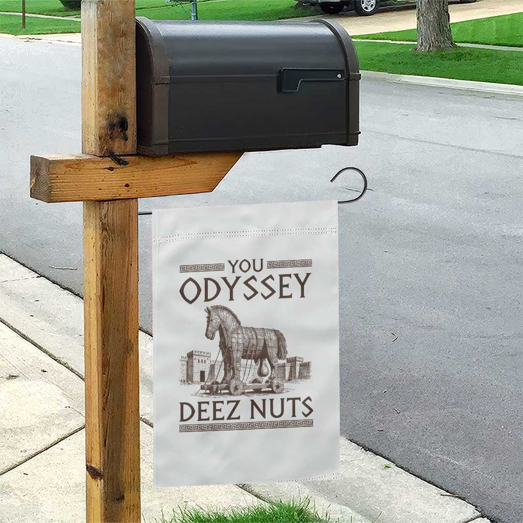 Funny Trojan Horse You Odyssey Deez Nuts Garden Flag Offensive Adult Humor Greek Mythology Humor