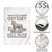 Funny Trojan Horse You Odyssey Deez Nuts Garden Flag Offensive Adult Humor Greek Mythology Humor