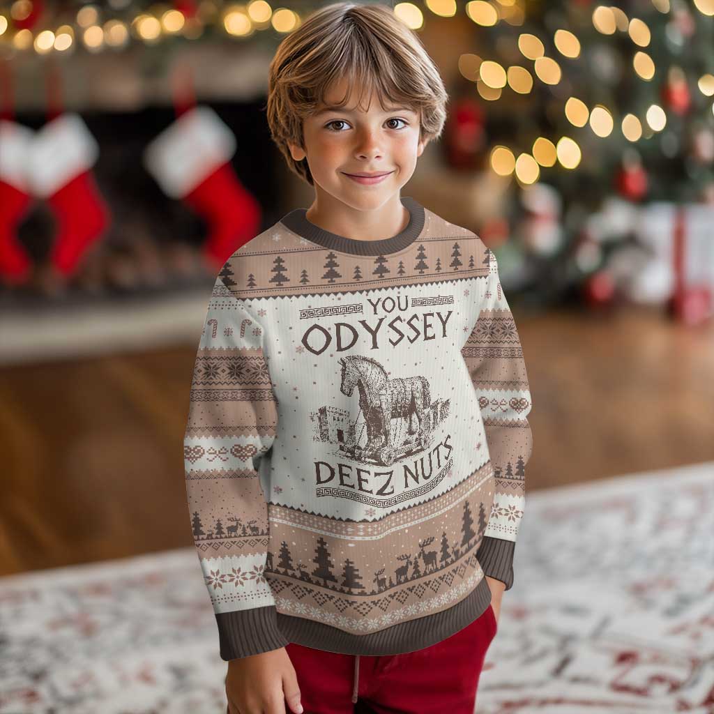 Funny Trojan Horse You Odyssey Deez Nuts Ugly Christmas Sweater Offensive Adult Humor Greek Mythology Humor