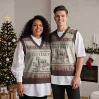 Funny Trojan Horse You Odyssey Deez Nuts V-Neck Knit Sweater Vest Offensive Adult Humor Greek Mythology Humor