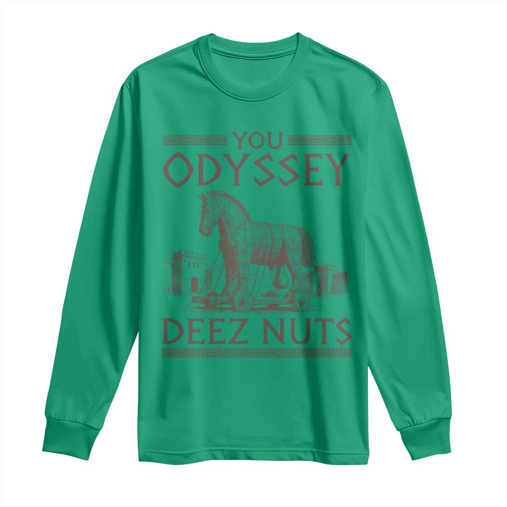 Funny Trojan Horse You Odyssey Deez Nuts Long Sleeve Shirt Offensive Adult Humor Greek Mythology Humor