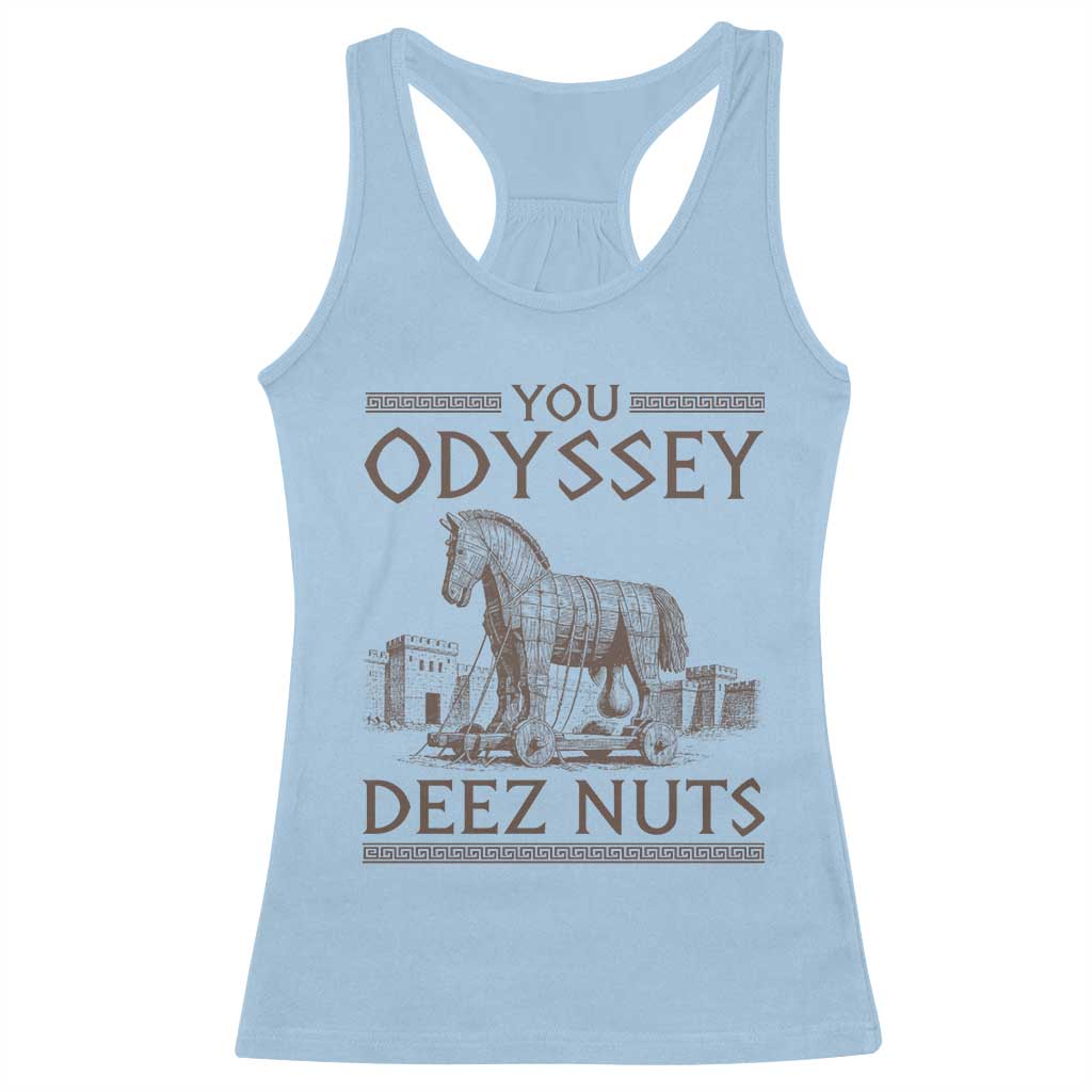 Funny Trojan Horse You Odyssey Deez Nuts Racerback Tank Top Offensive Adult Humor Greek Mythology Humor