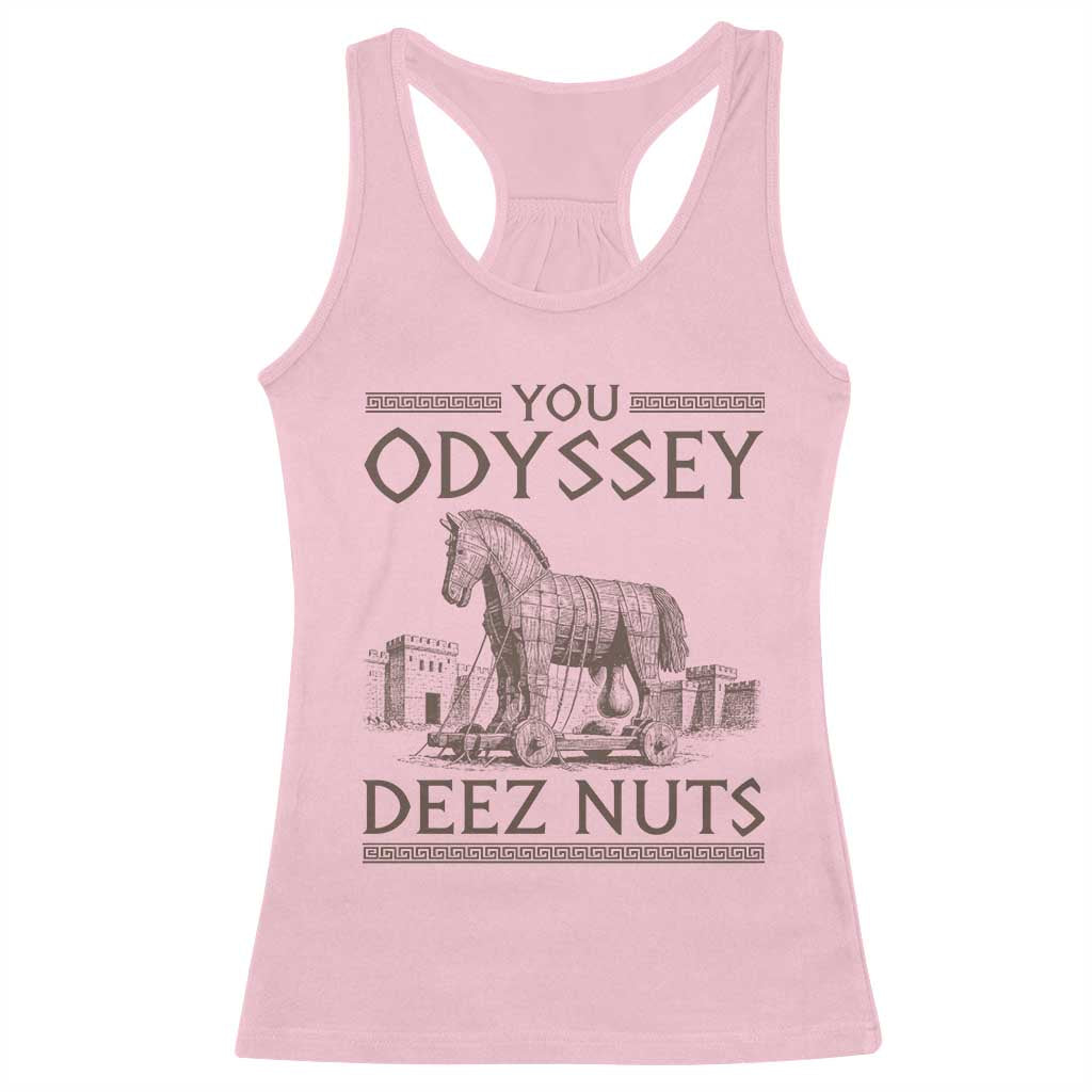 Funny Trojan Horse You Odyssey Deez Nuts Racerback Tank Top Offensive Adult Humor Greek Mythology Humor