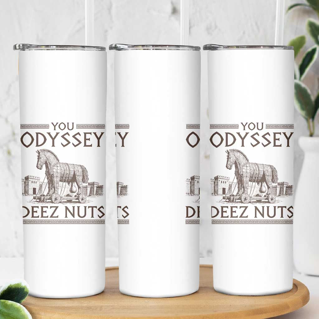 Funny Trojan Horse You Odyssey Deez Nuts Skinny Tumbler Offensive Adult Humor Greek Mythology Humor