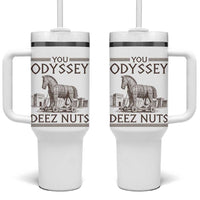 Funny Trojan Horse You Odyssey Deez Nuts Tumbler With Handle Offensive Adult Humor Greek Mythology Humor