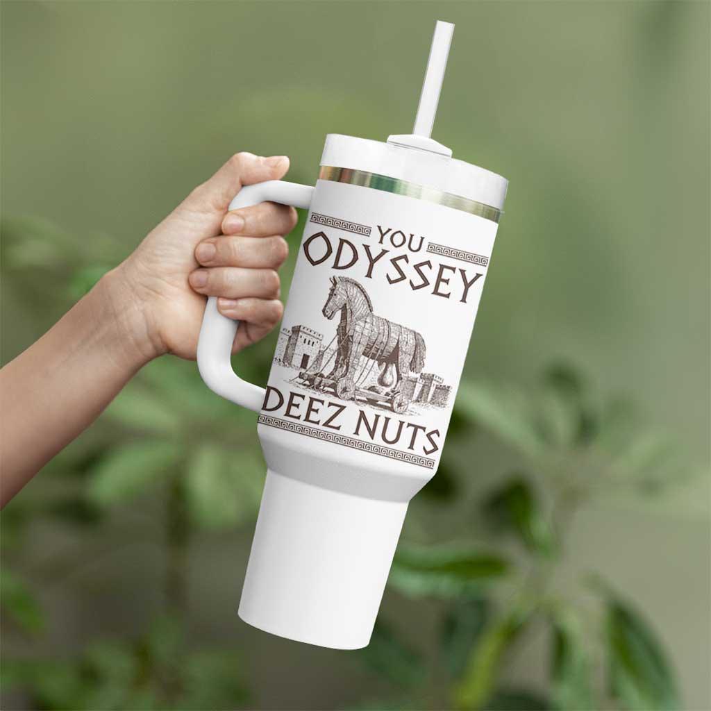 Funny Trojan Horse You Odyssey Deez Nuts Tumbler With Handle Offensive Adult Humor Greek Mythology Humor