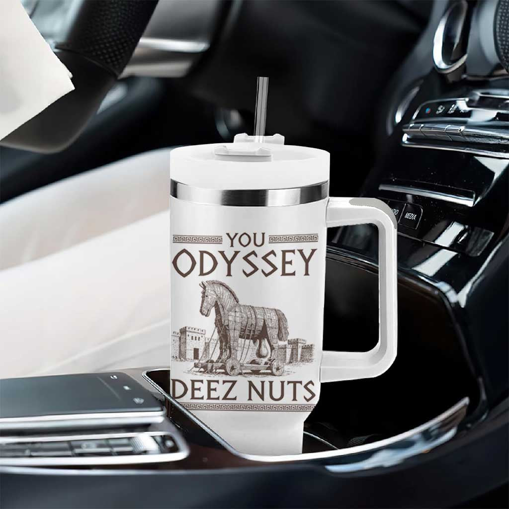 Funny Trojan Horse You Odyssey Deez Nuts Tumbler With Handle Offensive Adult Humor Greek Mythology Humor