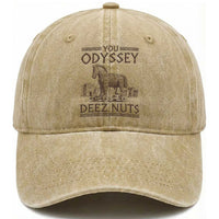 Funny Trojan Horse You Odyssey Deez Nuts Washed Cotton Baseball Cap Offensive Adult Humor Greek Mythology Humor