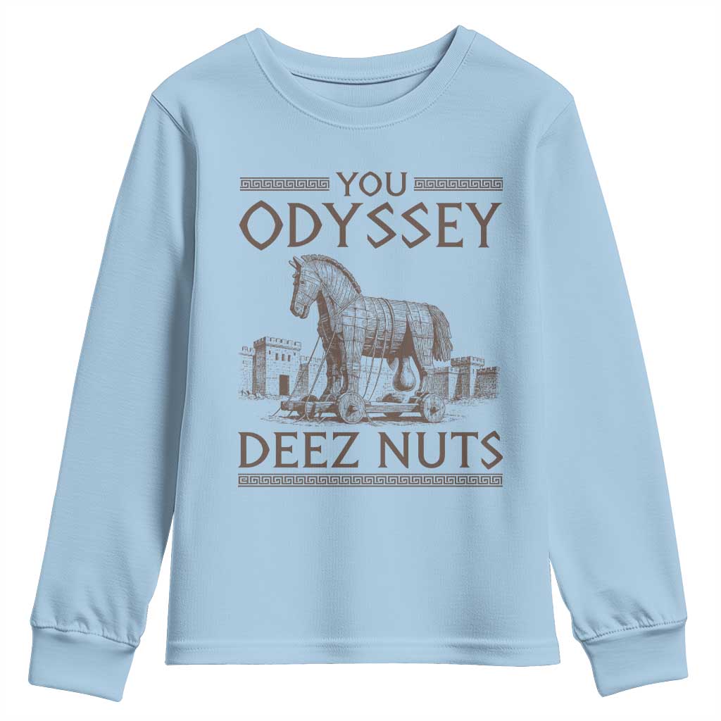 Funny Trojan Horse You Odyssey Deez Nuts Youth Sweatshirt Offensive Adult Humor Greek Mythology Humor