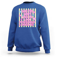 Does This Shirt Make Me Look Professionally Developed Sweatshirt Y2K Retro Stars Funny Professional Development Workplace Humor