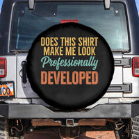 Does This Shirt Make Me Look Professionally Developed Spare Tire Cover Retro 70s Cursive Funny Professional Development Workplace Humor