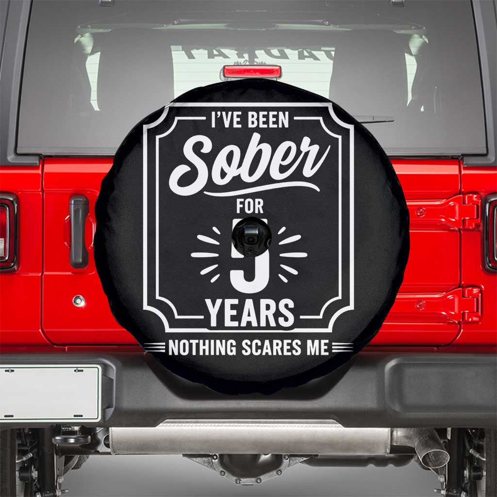 Funny 5 Year Sobriety Milestone Vintage Anniversary Badge Spare Tire Cover I Have Been Sober For 5 Years Nothing Scares Me