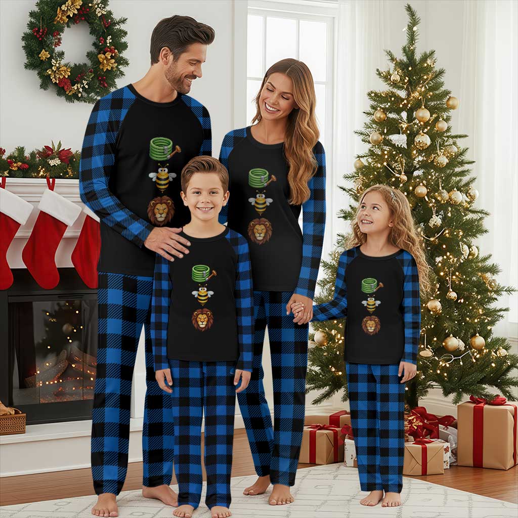 Hose Bee Lion Meme Slang Funny Sarcastic Pun Graphic Plaid Pajama Set