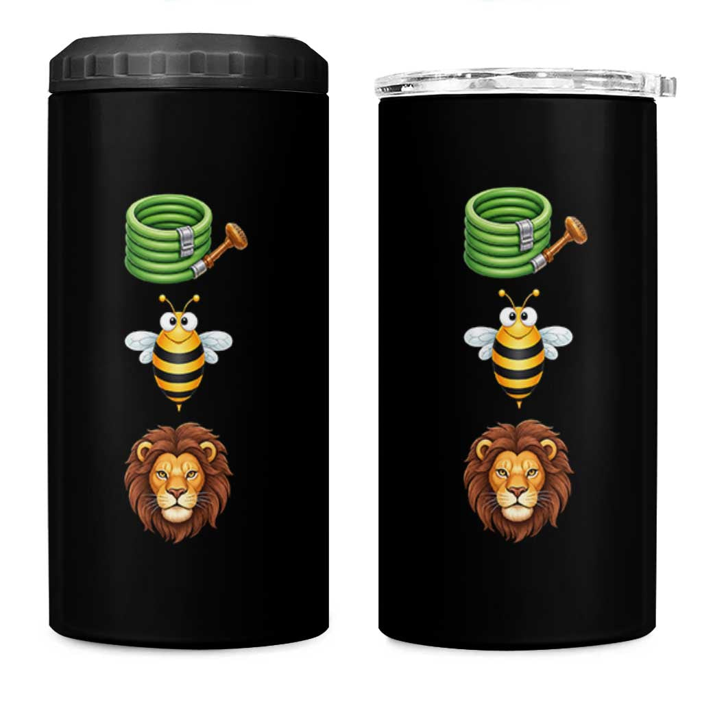 Hose Bee Lion Meme Slang Funny Sarcastic Pun Graphic 4 in 1 Can Cooler Tumbler