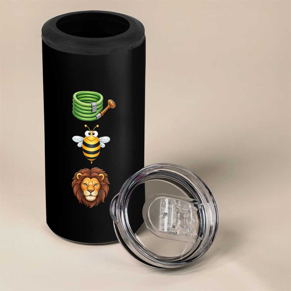 Hose Bee Lion Meme Slang Funny Sarcastic Pun Graphic 4 in 1 Can Cooler Tumbler