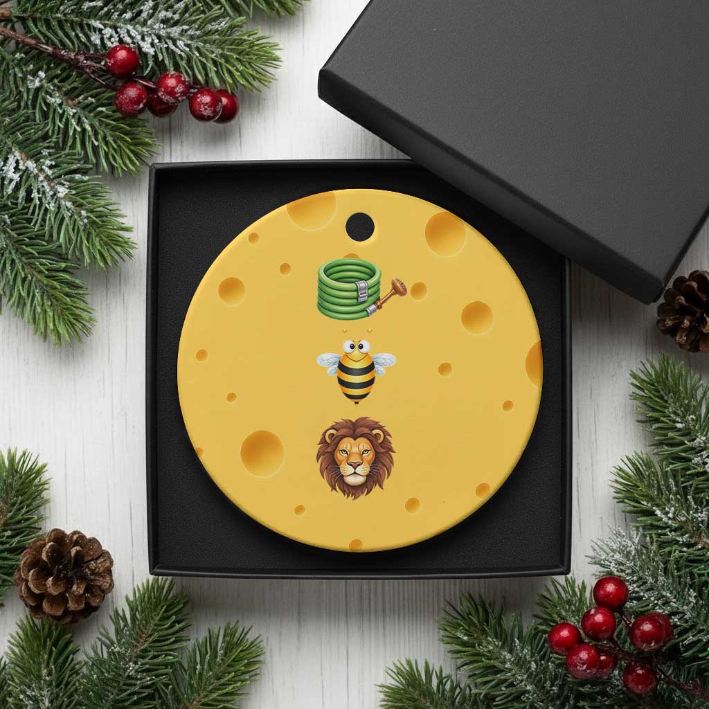 Hose Bee Lion Meme Slang Funny Sarcastic Pun Graphic Ceramic Ornament