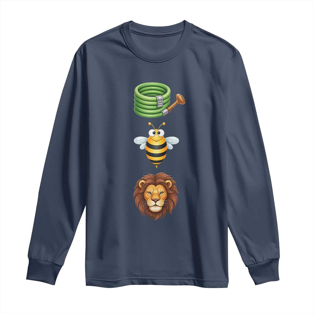 Hose Bee Lion Meme Slang Funny Sarcastic Pun Graphic Long Sleeve Shirt