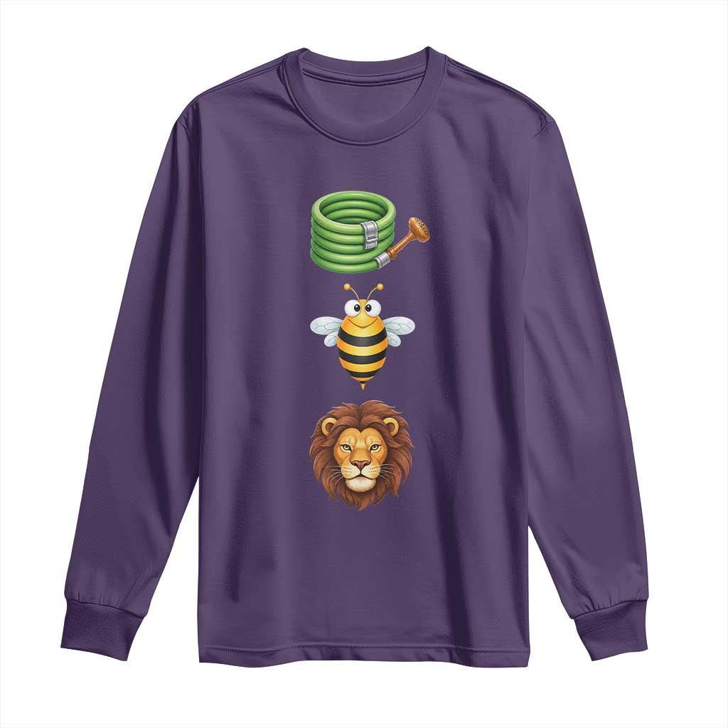 Hose Bee Lion Meme Slang Funny Sarcastic Pun Graphic Long Sleeve Shirt