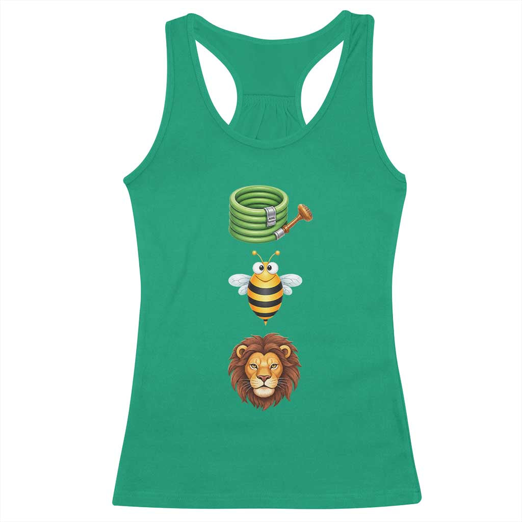 Hose Bee Lion Meme Slang Funny Sarcastic Pun Graphic Racerback Tank Top