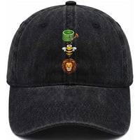 Hose Bee Lion Meme Slang Funny Sarcastic Pun Graphic Washed Cotton Baseball Cap