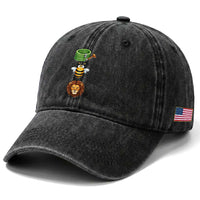 Hose Bee Lion Meme Slang Funny Sarcastic Pun Graphic Washed Cotton Baseball Cap