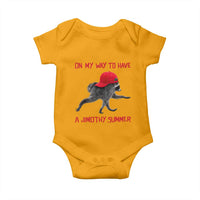 On My Way To Have A Jimothy Summer Baby Onesie Funny Viral Seattle Raccoon Wearing Red Cap