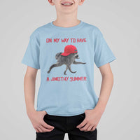 On My Way To Have A Jimothy Summer T Shirt For Kid Funny Viral Seattle Raccoon Wearing Red Cap