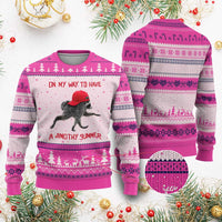 On My Way To Have A Jimothy Summer Ugly Christmas Sweater Funny Viral Seattle Raccoon Wearing Red Cap