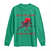 On My Way To Have A Jimothy Summer Long Sleeve Shirt Funny Viral Seattle Raccoon Wearing Red Cap