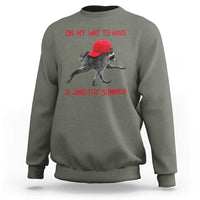 On My Way To Have A Jimothy Summer Sweatshirt Funny Viral Seattle Raccoon Wearing Red Cap