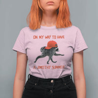 On My Way To Have A Jimothy Summer T Shirt For Women Funny Viral Seattle Raccoon Wearing Red Cap
