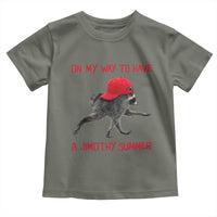 On My Way To Have A Jimothy Summer Toddler T Shirt Funny Viral Seattle Raccoon Wearing Red Cap