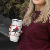 On My Way To Have A Jimothy Summer Tumbler Cup Funny Viral Seattle Raccoon Wearing Red Cap