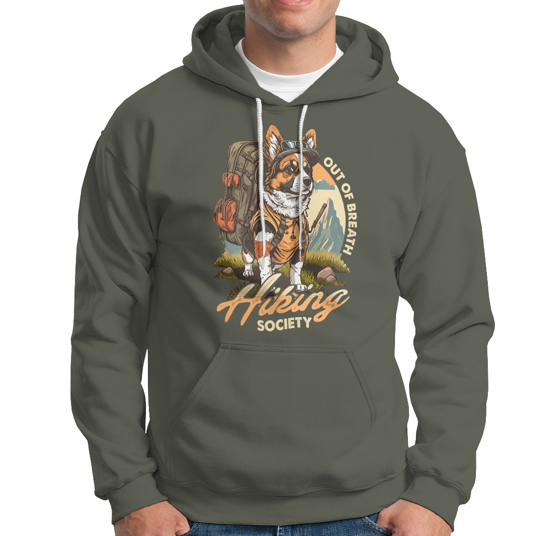 Funny Hiking Hoodie Out Of Breath Hiking Society Don't Worry I'll Be There In A Minute Dog - Wonder Print Shop