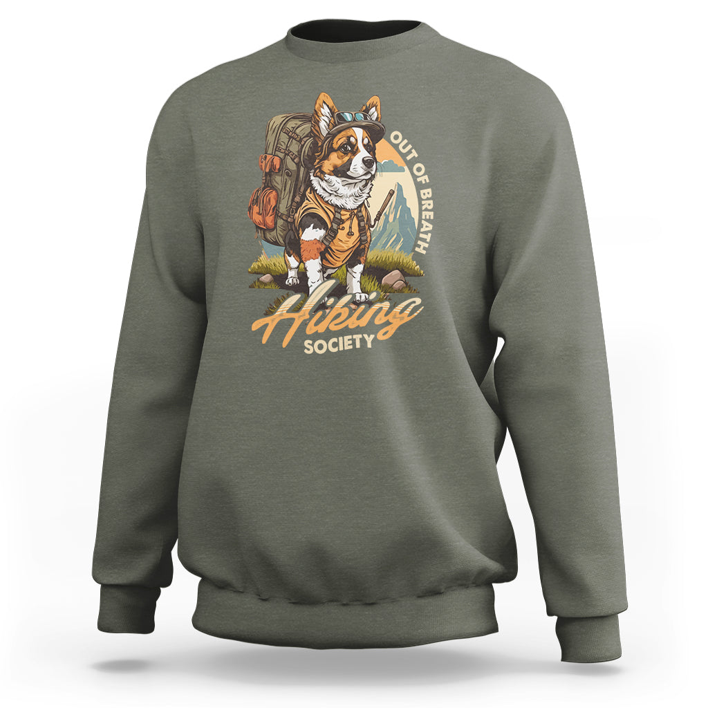 Funny Hiking Sweatshirt Out Of Breath Hiking Society Don't Worry I'll Be There In A Minute Dog - Wonder Print Shop