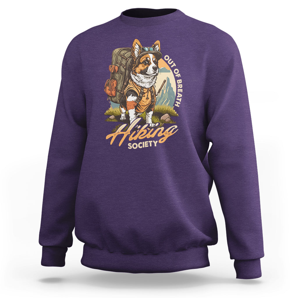 Funny Hiking Sweatshirt Out Of Breath Hiking Society Don't Worry I'll Be There In A Minute Dog - Wonder Print Shop