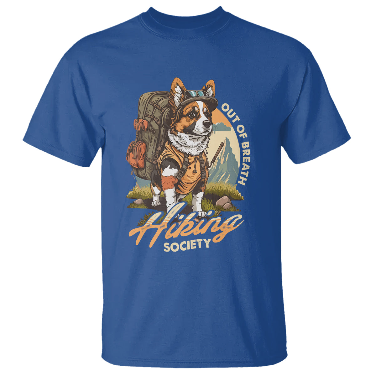 Funny Hiking T Shirt Out Of Breath Hiking Society Don't Worry I'll Be There In A Minute Dog - Wonder Print Shop
