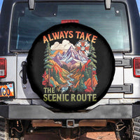 Outdoor Adventure Spare Tire Cover Always Take The Scenic Route Compass Hiking Camping