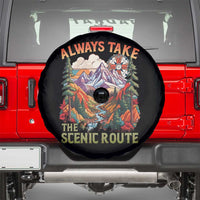 Outdoor Adventure Spare Tire Cover Always Take The Scenic Route Compass Hiking Camping
