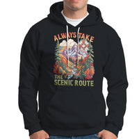 Outdoor Adventure Hoodie Always Take The Scenic Route Compass Hiking Camping - Wonder Print Shop
