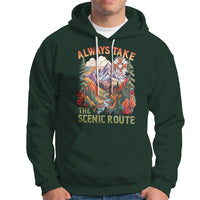 Outdoor Adventure Hoodie Always Take The Scenic Route Compass Hiking Camping - Wonder Print Shop